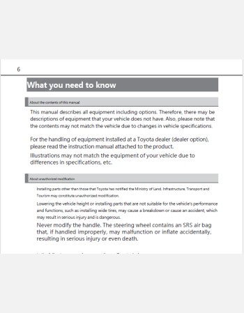 toyota passo 2021-2022 owners manual in english